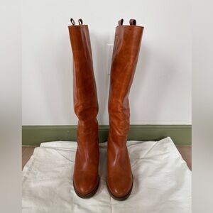 Brown Leather Knee-High Boots